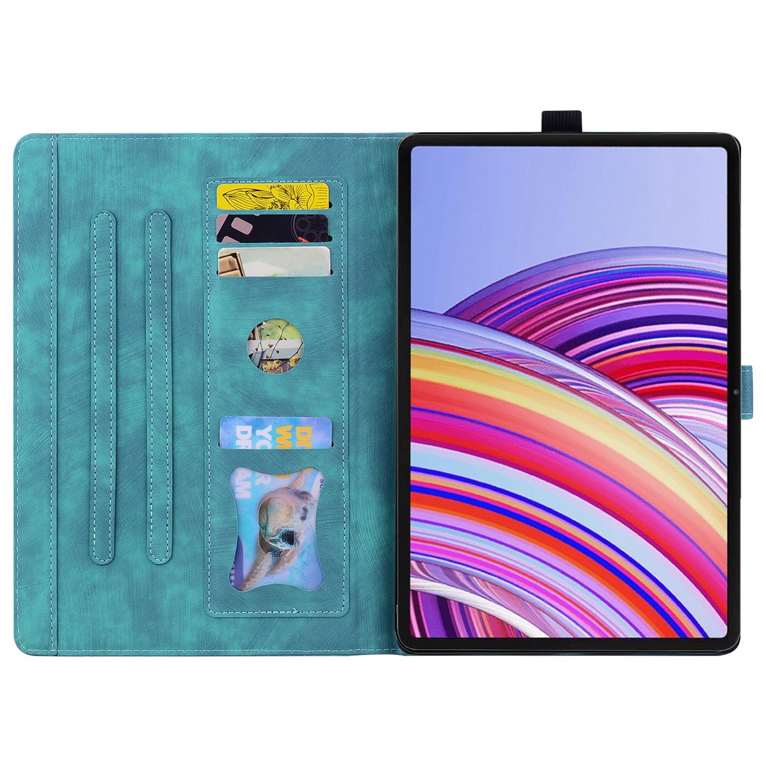 Bescherm-Etui Hoes Map voor Xiaomi Redmi Pad SE 11 2025  -   Bloemen en Kat -  Groen
