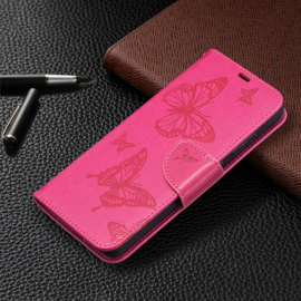 PU BookCover Hoes Etui voor Samsung Galaxy A52    Vlinder Roze