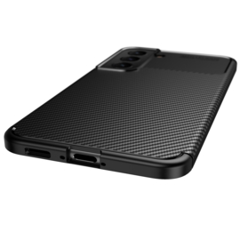 Samsung Galaxy S22   - Carbon TPU Bescherm-Hoes Skin - Zwart