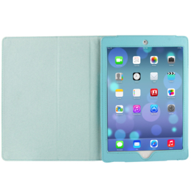 PU Bescherm-Opberg Map Etui voor iPad Air Blauw