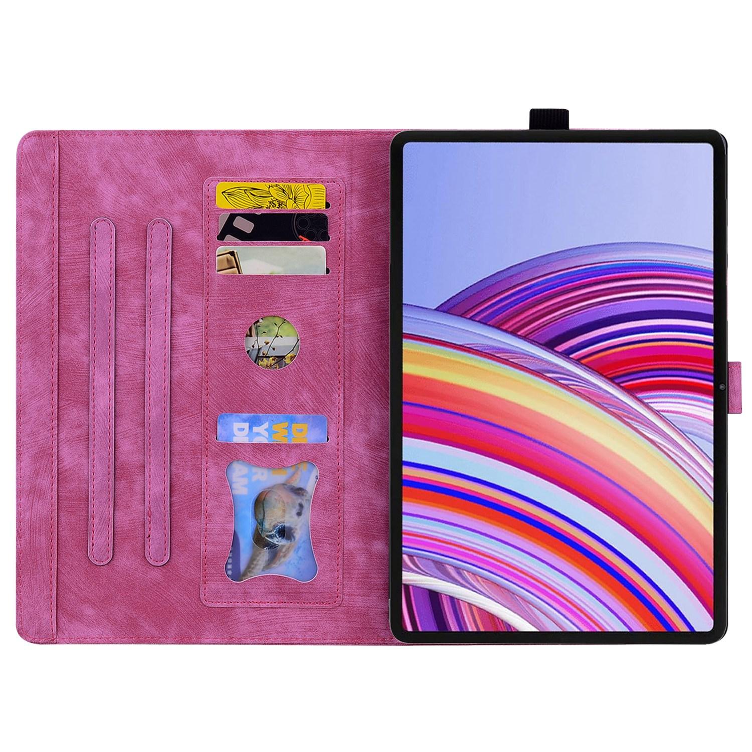Bescherm-Etui Hoes Map voor Xiaomi Redmi Pad SE 11 2025  -   Bloemen en Kat -  Roze