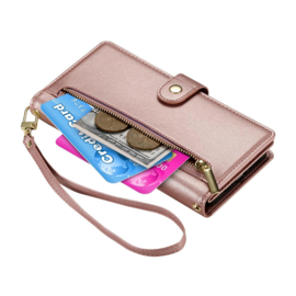 Luxe Portemonnee - Etui  Hoes Tas voor Samsung Galaxy A57   - Met Schouder - Draagkoord - Roze