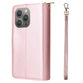 Luxe BookCover - 9 Cards - Wallet Etui voor iPhone 15 Pro Max  -  Roze