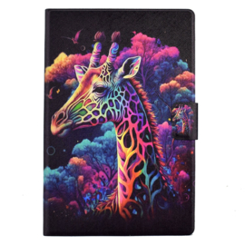 Luxe Bescherm-Etui Hoes Map voor Samsung Galaxy Tab A9 Plus - 11 -    "Giraffe" Zwart