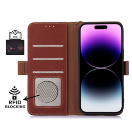 Lederen BoekCover Etui Hoes voor Samsung Galaxy A36  -  A56   -  Bruin