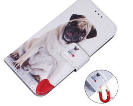 BookCover Hoes Etui voor Samsung Galaxy S24   - S25     Mopshond