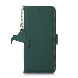 Lederen BoekCover Etui Hoes voor Samsung Galaxy S26  -  Groen