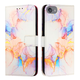 Bescherm-Etui Mapje Hoes voor iPod Touch   - Wit -  Blauw  - Goud - Marmer design