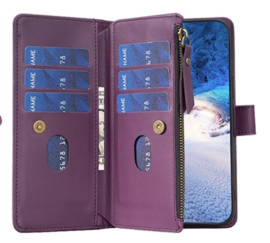 9 Pas - Portemonnee Etui Hoes voor Samsung Galaxy A24   -  Paars
