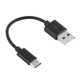 USB C oplader en Data USB Kabel voor Samsung Galaxy A35     10cm. Zwart