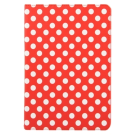 Dot Style PU Bescherm-Opberg Etui Hoes voor iPad Air   Rood