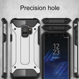 Samsung Galaxy S9 - Hybrid Tough Armor-Case Bescherm-Cover Hoes - Zilver