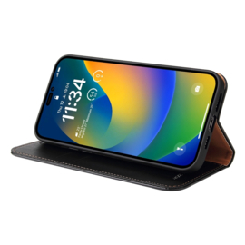 Luxe BookCover Hoes Etui voor iPhone 15  PRO MAX   Zwart
