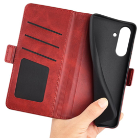 Luxe BoekCover Etui Hoes  voor Samsung Galaxy A36 - A56  -  Rood