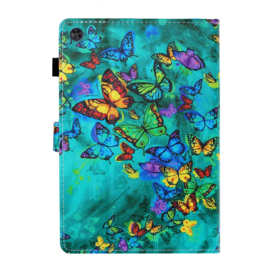 Luxe Bescherm-Etui Hoes Map voor Samsung Galaxy Tab A9 Plus  -  11"  -    Vlinders - Groen