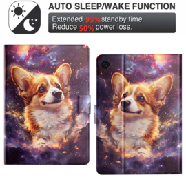 Luxe Bescherm-Etui Hoes Map voor Samsung Galaxy Tab  A9 Plus - A11 Plus - 11"  -   "Corgi"