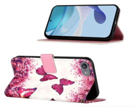 Bescherm-Etui Mapje Hoes voor iPod Touch   - Roze Vlinder