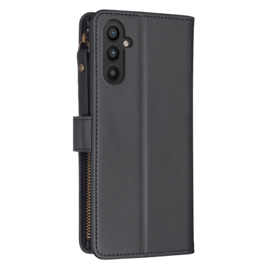 9 Pas - Portemonnee Etui Hoes voor Samsung Galaxy A24  -  A25  Zwart