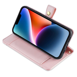 Luxe Portemonnee - Etui  Hoes Tas voor Samsung Galaxy S24  - S25  Met Schouder - Draagkoord -  Roze