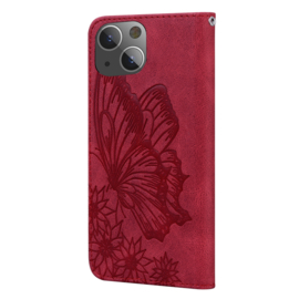 BookCover Hoes Etui voor iPhone 15      Vlinder    -  Rood