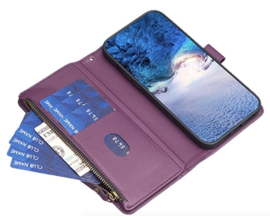 9 Pas -  Portemonnee Etui Hoes voor Samsung Galaxy A54   -   Paars