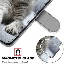 BookCover Hoes Etui voor iPhone 13 - iPhone 14     Lieve Kitten