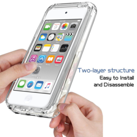 Armor-Case Bescherm-Cover Skin Sleeve voor iPod Touch  Blauw - Roos - Transparant