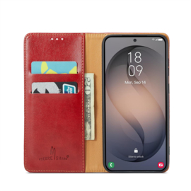 Luxe BoekCover Etui Hoes  voor Samsung Galaxy S26   -  Rood