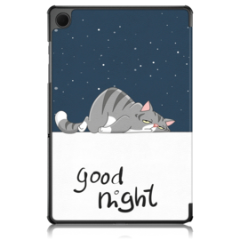 Cover Map Hoes voor Samsung Galaxy Tab A9  PLUS - 11    -  Good Night Cat