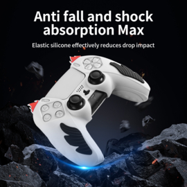 Devil Flame Grip Silicone Hoes / Skin voor Playstation 5 PS5 DualSense Controller  -   Rood