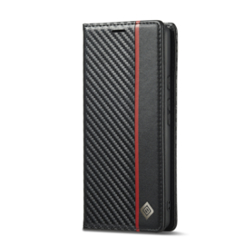 Luxe BookCover Hoes Etui voor Google  Pixel 8 -   Zwart-Rood-Carbon