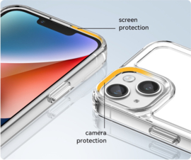 Clear TPU Bescherm-Hoes Cover met Screenprotector voor iPhone 15    Transparant