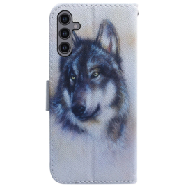BookCover Etui Hoes voor Samsung Galaxy A24 - A25  -    Wolf. Wit