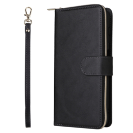BookCover - 9 Cards - Wallet Etui Hoes voor Samsung Galaxy S24  - 5G   -  Zwart