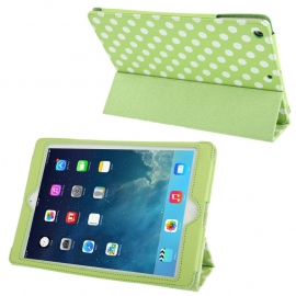 Dot Style PU Bescherm-Opberg Etui Hoes voor iPad Air   Groen