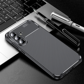 Carbon TPU Bescherm-Hoes Skin Cover voor  Samsung Galaxy A56 - A36 - Zwart
