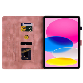 Bescherm-Etui Hoes Map Cover voor  Apple iPad 10 - A16 - 10.9 - 2022 - 2025 - Lelie - Roze