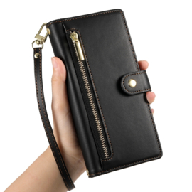 Luxe Portemonnee - Etui  Hoes Tas voor Samsung Galaxy A36  -  A56   - Met Schouder - Draagkoord -  Zwart