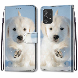 BookCover Hoes Etui voor Samsung Galaxy A53    Puppy in de Sneeuw