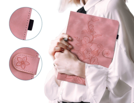Luxe Bescherm-Etui Hoes Map voor Samsung Galaxy Tab A9 Plus  -  11"  -    Lelie  - Roze