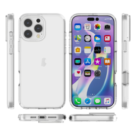 Transparant Hard-Cover Bescherm-Hoes + Screenprotector voor iPhone 16 PRO MAX