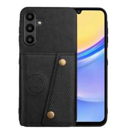 PU Bescherm-Hoes Cover met 4 Pas-vak voor Samsung Galaxy A57  - Zwart