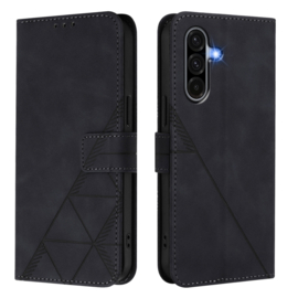 Hoes - Etui - Tas voor Samsung Galaxy A36 - A56  - Met Schouder - Draagkoord -  Zwart