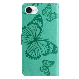 BookCover Hoes Etui voor iPhone SE 4 -2024    Groen   -   Vlinder