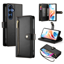 Luxe Portemonnee - Etui  Hoes Tas voor Samsung Galaxy S26 PLUS  - Met Schouder - Draagkoord -  Zwart