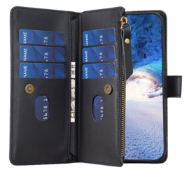 9 Pas - Portemonnee Etui Hoes voor iPhone 15 Pro Max    -    Zwart