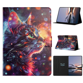 Luxe Bescherm-Etui Hoes Map voor Samsung Galaxy Tab S9 FE  -  S10 FE  -  S10 Lite "  -   "Kat - Rainbow"