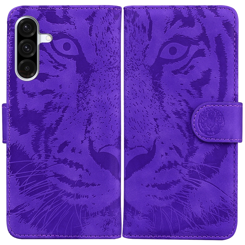 BoekCover Etui Hoes voor Samsung Galaxy A36 - A56  -  Paars  -  Tijger in Reliëf