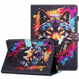 Luxe Bescherm-Etui Hoes Map voor Samsung Galaxy Tab A9 Plus - 11 -    Wolf