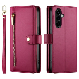 Luxe Portemonnee - Etui  Hoes Tas voor Samsung Galaxy A57   - Met Schouder - Draagkoord -  Rood